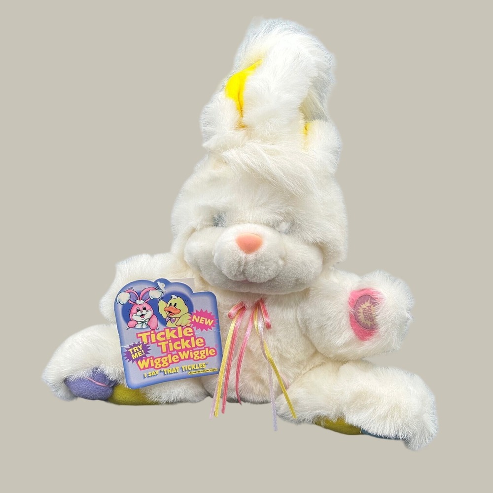 Vintage Tickle Wiggle Talking Animated Bunny Rabbit Plush Tested and Working